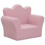vidaXL Canapé pour enfants rose peluche douce