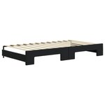 vidaXL Lit de jour avec gigogne et tiroirs sans matelas noir 100x200cm