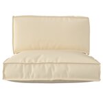 vidaXL Ensemble de coussins de palette 2 pièces en tissu oxford beige
