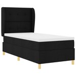 Lit Box Spring vidaXL avec Matelas Noir 100x200 cm en Tissu