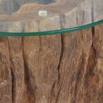 vidaXL Table basse Teck Verre 50x40 cm