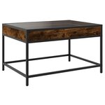vidaXL Table basse avec LED infini chêne fumé 70x50x41 cm