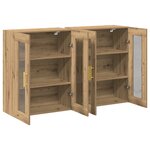 vidaXL Armoires Murales 2 Pièces Chêne Artisan 69 5x34x90 cm Bois d'ingénierie