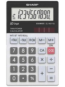 Calculatrice de poche modèle EL-W211G GY 10 Chiffres SHARP