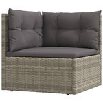 Salon de jardin meuble d'extérieur ensemble de mobilier 6 pièces avec coussins gris résine tressée 02_0016796