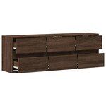 vidaXL Meuble TV mural avec lumières LED chêne marron 130x31x45 cm