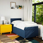 vidaXL Sommier à lattes de lit avec matelas Bleu 90x190 cm Tissu