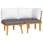 vidaXL Salon de jardin 2 Pièces avec coussins Bois d'acacia solide