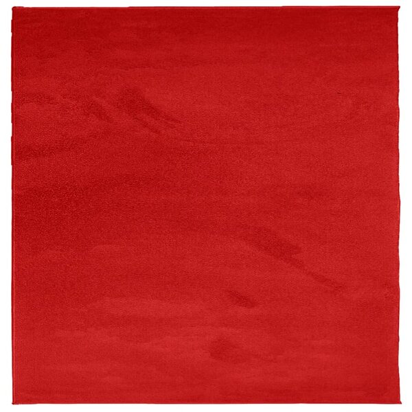 vidaXL Tapis OVIEDO à poils courts rouge 120x120 cm