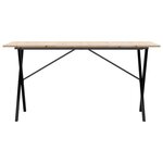 vidaXL Table à manger cadre en X 140x80x75 cm bois de pin massif fonte