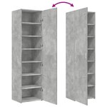 vidaXL Buffet haut gris béton 50x42 5x185 cm bois d'ingénierie
