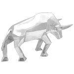Sculpture de taureau vidaXL Argent 74x23x39 cm Aluminium