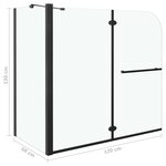 vidaXL Cabine de douche pliante ESG 120x68x130 cm noir