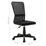 vidaXL Chaise de bureau Noir 44x52x100 cm Tissu en maille