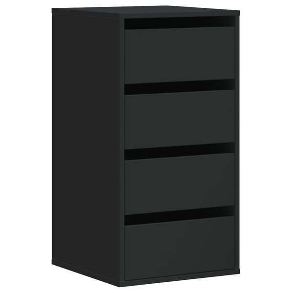 vidaXL Commode d'angle noir 40x41x76 cm bois d'ingénierie