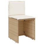 vidaXL Ensemble de bistro 3 Pièces avec coussins beige résine tressée