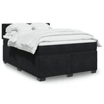 vidaXL Sommier à lattes de lit avec matelas Noir 140x200 cm Velours