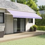 vidaXL Tissu de remplacement de cantonnière d’auvent rayure bleu blanc