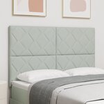 vidaXL Tête de lit LED Gris clair Ensemble de 3 Gris clair Tissu  Bois