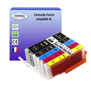 5 Cartouches compatibles avec Canon Pixma TS9100 TS9150 TS9155 TS9500 TS9540 TS9541C TS9550 TS9551C remplace Canon PGI-580, CLI-581 XL - T3AZUR