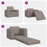 vidaXL Canapé-lit au sol 2-en-1 taupe 98x71x83 cm en tissu