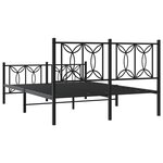 vidaXL Cadre de lit métal sans matelas avec pied de lit noir 140x200cm