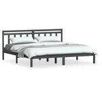vidaXL Cadre de lit sans matelas gris bois massif 200x200 cm