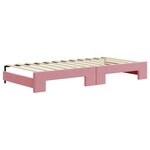 vidaXL Lit de jour avec gigogne et matelas rose 90x200 cm velours
