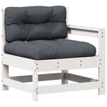 vidaXL Salon de jardin avec coussins 6 Pièces blanc bois de pin massif