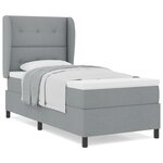 vidaXL Lit à ressorts avec matelas Gris clair 90x190 cm Tissu