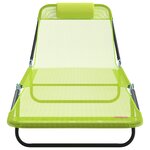vidaXL Chaises longues pliantes 2 Pièces avec appui-tête en Textilène verte