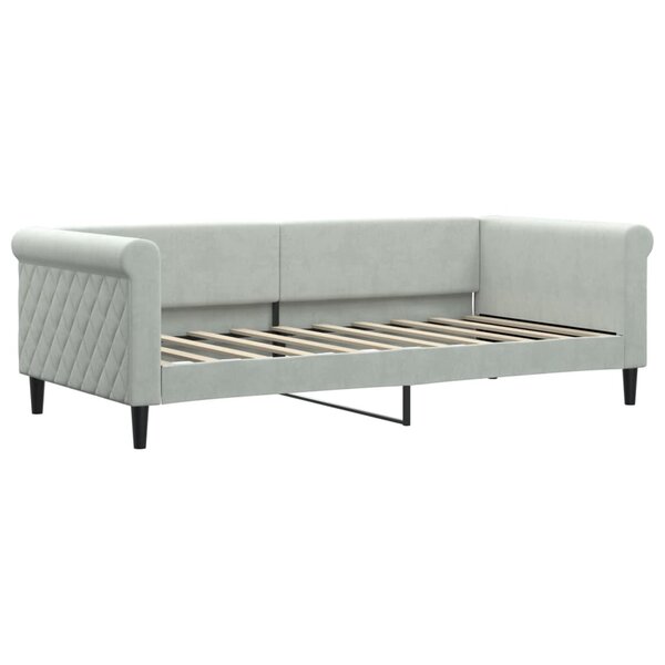 vidaXL Lit de repos gris clair 90x190 cm velours
