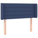 vidaXL Tête de lit avec oreilles Bleu 93x16x78/88 cm Tissu