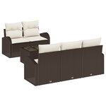 vidaXL Ensemble de 6 Pièces de Canapés de Jardin avec Coussins Marron Poly Rotin