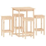 vidaXL Ensemble de bar 5 Pièces Bois de pin massif