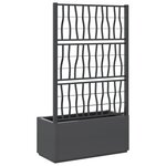 vidaXL Jardinière avec treillis gris foncé 80x36x140 cm PP