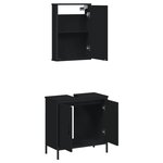 vidaXL Ensemble de meubles salle de bain 2 Pièces noir bois d'ingénierie