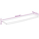 vidaXL Dessus de table 160x40x3 8 cm bord vivant bois massif manguier