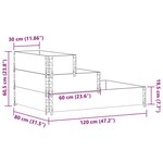 vidaXL Lit surélevé à 3 niveaux marron 120x80 cm bois pin massif
