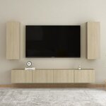 vidaXL Ensemble de meubles TV 4 Pièces Chêne sonoma Bois d'ingénierie