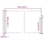 vidaXL Auvent latéral rétractable marron 100x500 cm