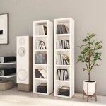 vidaXL Armoires à CD 2 Pièces Blanc 21x16x93 5 cm Bois d'ingénierie