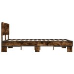 vidaXL Cadre de lit chêne fumé 120x200 cm bois d'ingénierie et métal
