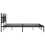 vidaXL Cadre de lit métal sans matelas avec tête de lit noir 200x200cm