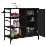 vidaXL Chariot de cuisine noir 87 5x38 5x84 5 cm bois d'ingénierie