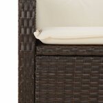 vidaXL Banc inclinable de jardin avec coussins marron résine tressée