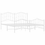 vidaXL Cadre de lit métal sans matelas et pied de lit blanc 180x200 cm
