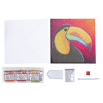 CRYSTAL ART Kit carte broderie diamant 18x18cm Toucan