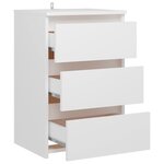vidaXL Table de chevet Blanc 40x35x62 5 cm Aggloméré