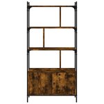 vidaXL Bibliothèque avec portes chêne fumé 76 5x30x154 5 cm